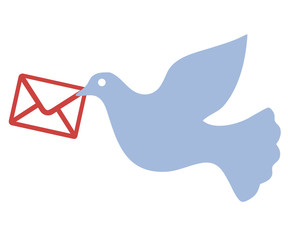 Brieftaube überbringt eine Sendung