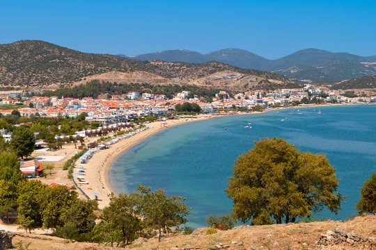 Beach of 'Nea Peramos' near Kavala city in Greece
