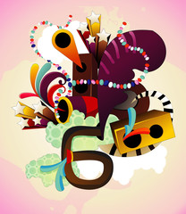 speaker color vector illustration