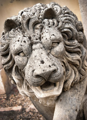 Fototapeta na wymiar Stone lion - Leone di pietra