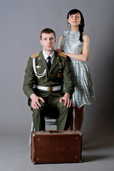 soldier and girl