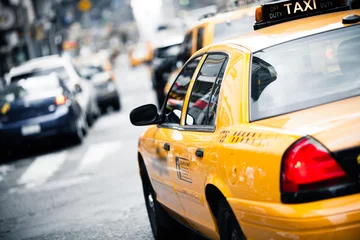 Crédence de cuisine en verre imprimé TAXI de new york taxi new-yorkais