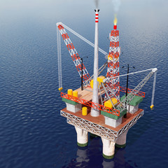 Oil platform in the sea - 34726295