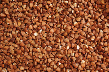 buckwheat cereals background. vegetarian food