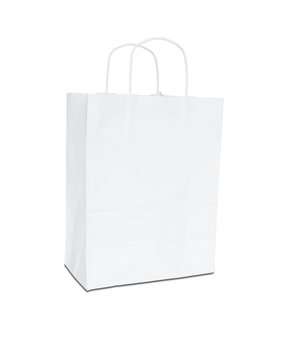 white paper bag isolated on white background