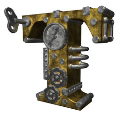 steampunk letter t