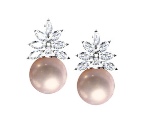 Fototapeta na wymiar The beauty pearl earrings
