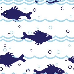 Seamless fish pattern