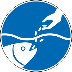 Gebotszeichen Fische füttern erlaubt gestattet Zeichen
