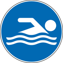 Gebotszeichen Schwimmen erlaubt gestattet Schild Zeichen © T. Michel