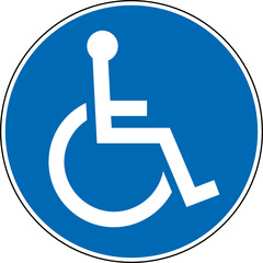 Gebotszeichen Behinderung Rollstuhlfahrer Handicap