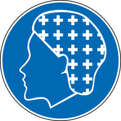Gebotszeichen Haarnetz tragen Kopfbedeckung Schild Zeichen