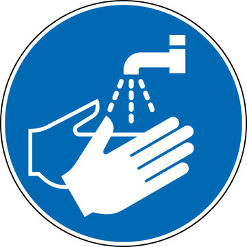 Gebotszeichen Hände waschen Schild Zeichen Symbol