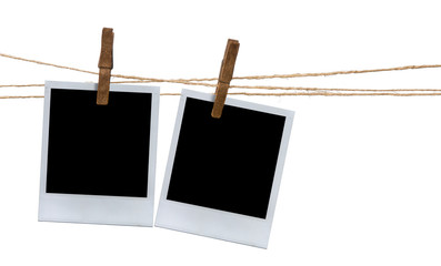 pictures hanging on a rope