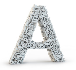 letter a made of small letters