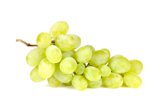 White Grapes Isolated on White Background