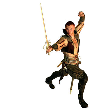 Edelmann beim Fechten