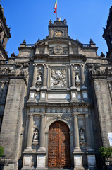 Fototapeta na wymiar Front facade Mexico City Metropolitan Cathedral
