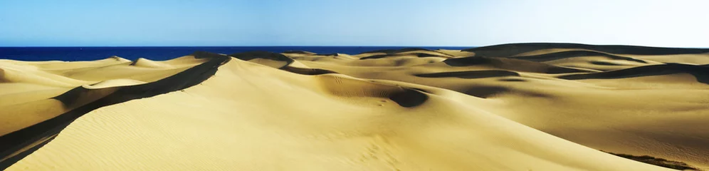 Keuken spatwand met foto pan of dunes with sea in distance © stuart