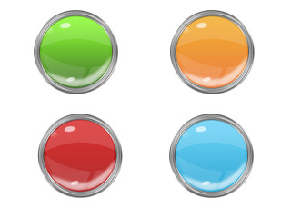 Button Set - Grün - Orange - Rot - Blau