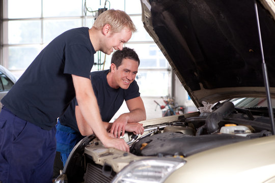 Mechanics in Auto Repair Shop