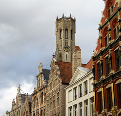 Bruges Belfort Tower And Homes