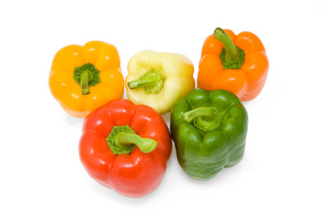 Different coloured peppers