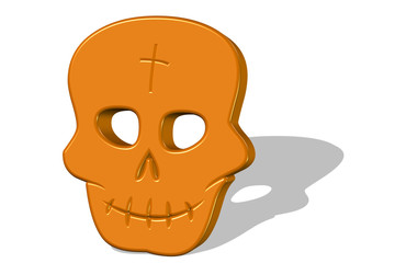 Evil human skull for halloween 3D.