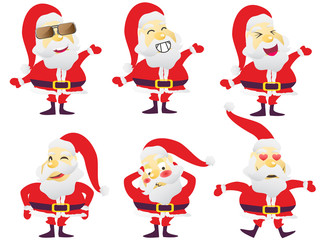 Santa in various characters
