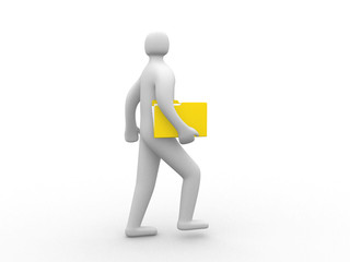 3d personage with folder