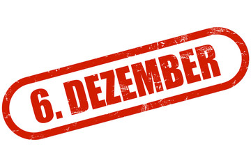 Grunge Stempel rot 6. DEZEMBER