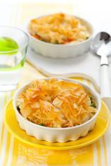 Chicken and vegetable pie