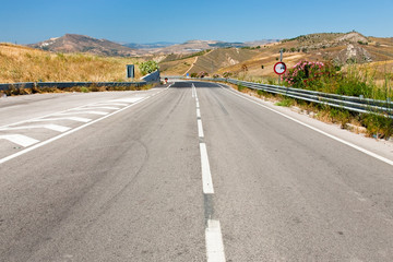 empty highway in summer day