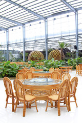 tables and chairs in the hall