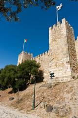 Lisbon Castle Portugal Flag