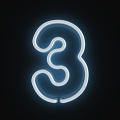 neon font number three