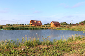 Wooden bungalow on the lakeside