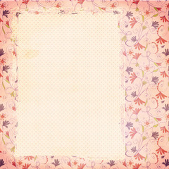 Vintage Layered Background, Patterned Floral and  Dots