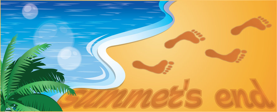 Summers end banner. vector illustration