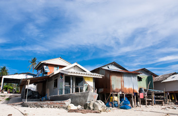 local houses by the beach in Thailand