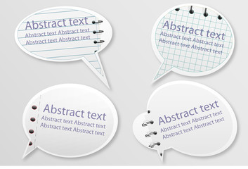 Speech bubbles in notepad style