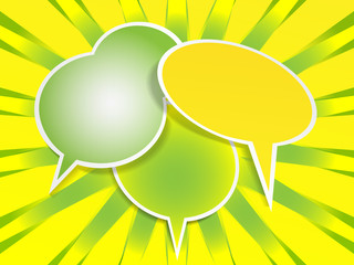 Three speech bubbles
