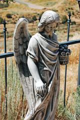 Angel memorial in cemetery
