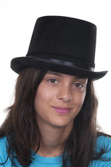 Teenage girl with top-hat
