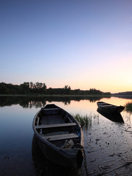 Fischerboote im Abendlicht
