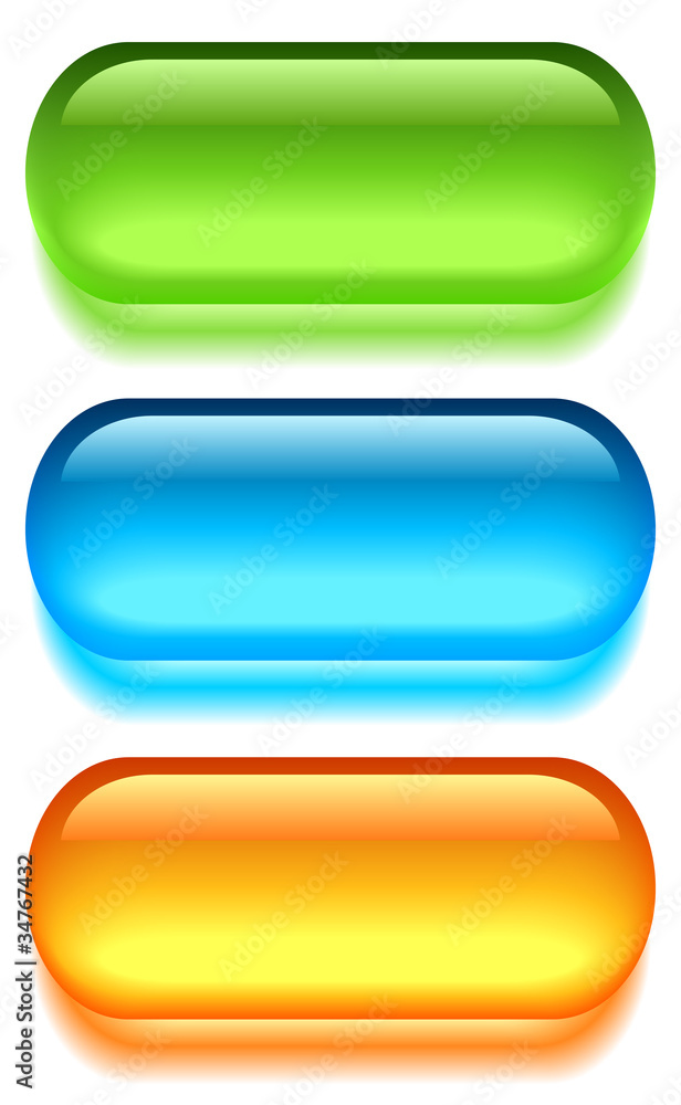 Canvas Prints glass web buttons set, vector illustration
