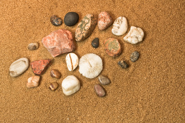 Fototapeta na wymiar Rocks and Stones on Sand