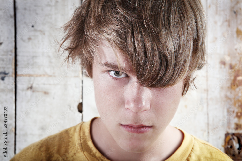 Wall mural Angry Teenage  Boy