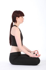 Yoga lotus pose padmasana healthy fitness girl