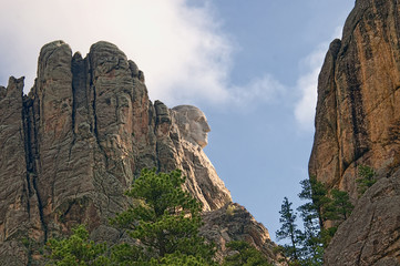 Fototapeta na wymiar Mount Rushmore with face of George Washington Dakota